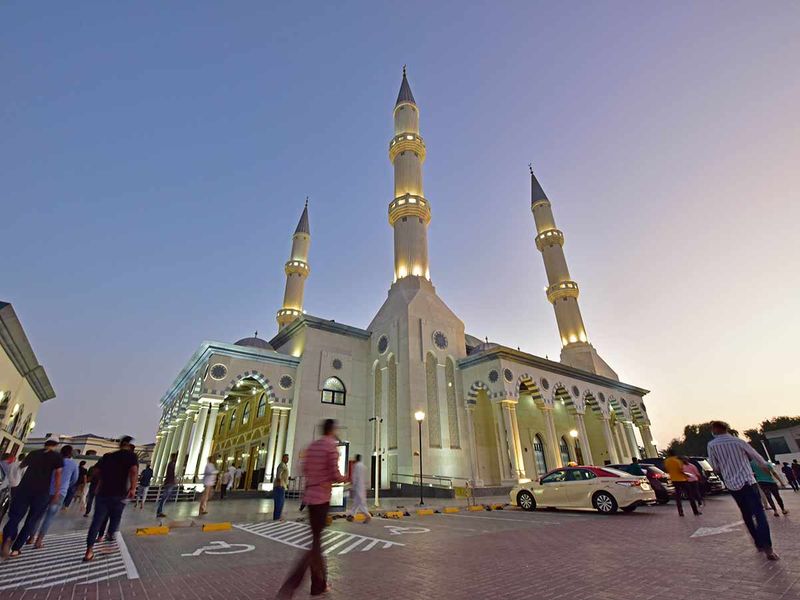 A view of the Al Farooq Omar Bin Al Khattab Mosque, on the first day of Ramadan in Dubai on April 2nd, 2022.