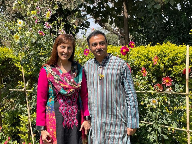 Samina Khan and her husband