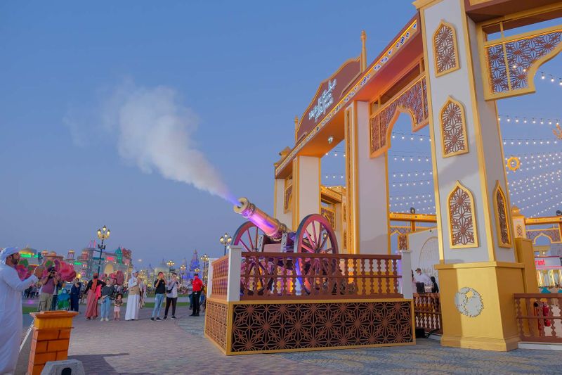 Ramadan cannon being fired at Global Village