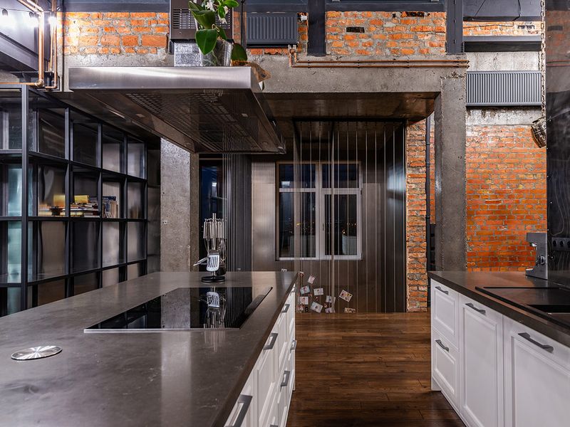 Industrial interior design style home kitchen 