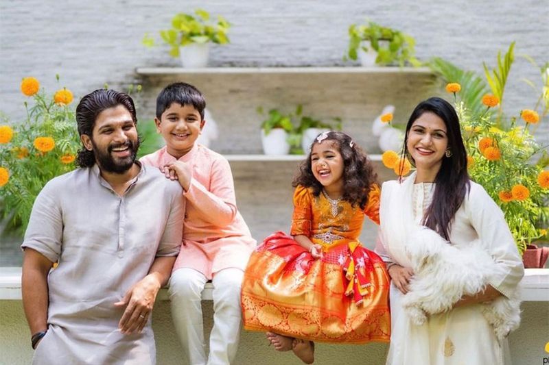 Allu Arjun with his wife and children