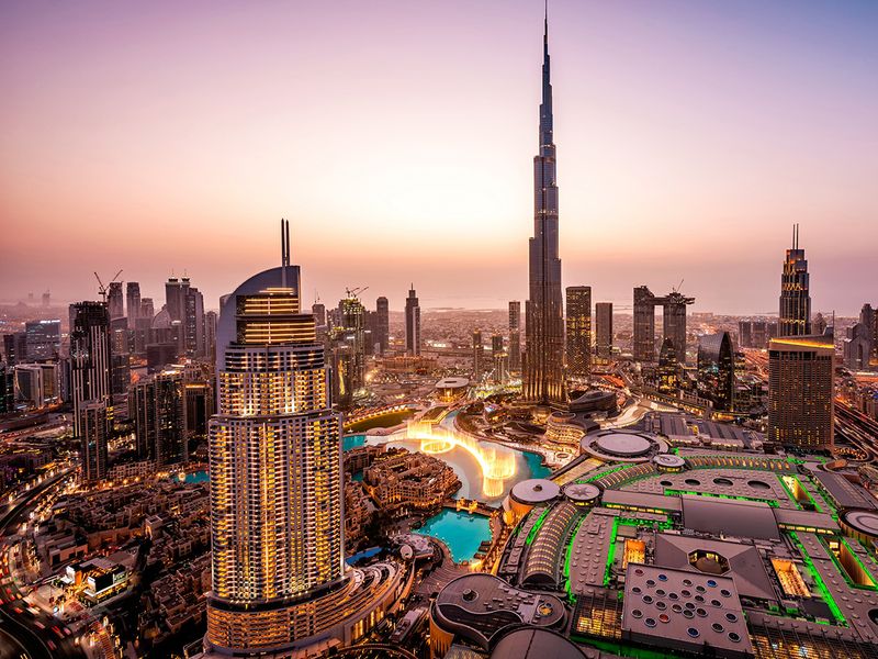 Akcijų Dubajaus panorama