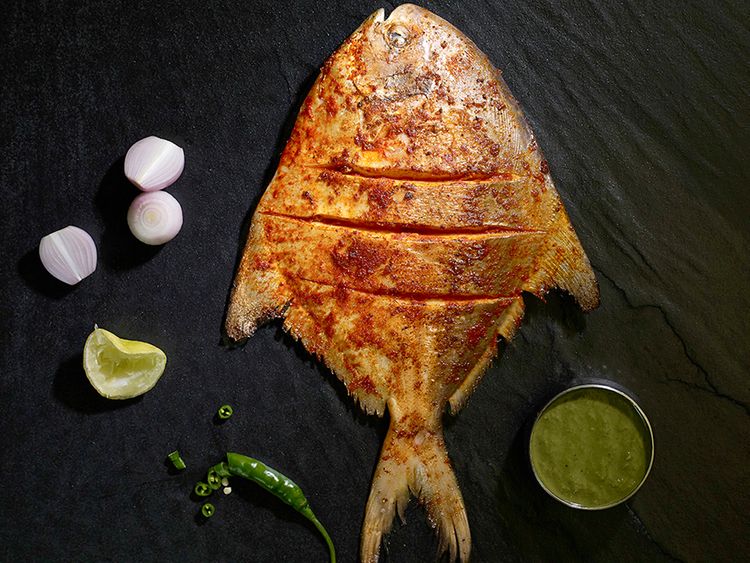 pomfret fish fry with ginger