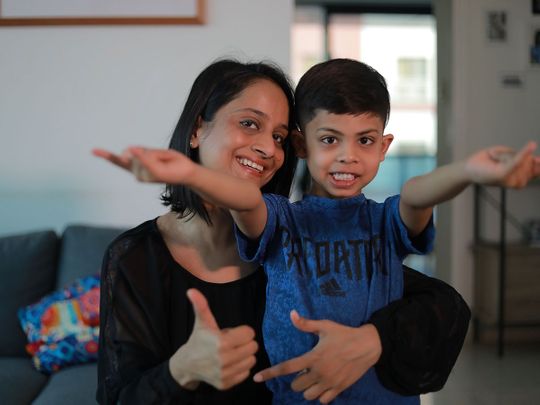 Anila Gonsalves with her son