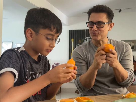 Aamir Khan and son Azad