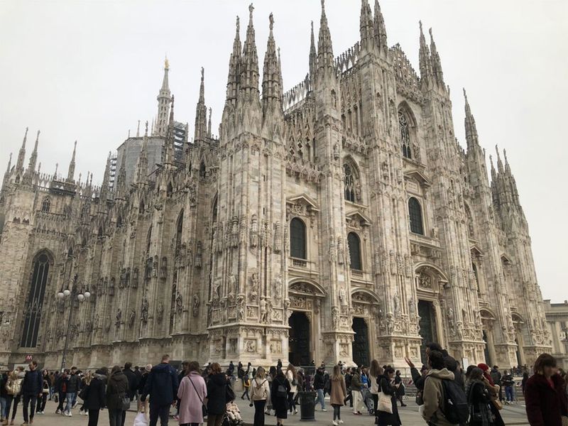 Duomo di Milano, the third-largest church in the world. With over 3,400 statues, this gothic masterpiece took over 600 years to complete. 