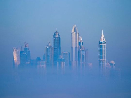 Dubai Skyline peeks through dense fog on April 21, 2022. Photo by Gulf News reader Preeti Parti.