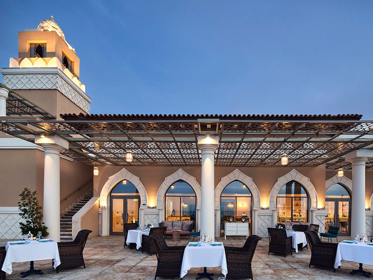 The terrace at Mermaid restaurant at the Rixos Premium Saadiyat Island