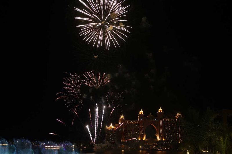 Fireworks display at The Pointe, Dubai, on Monday.