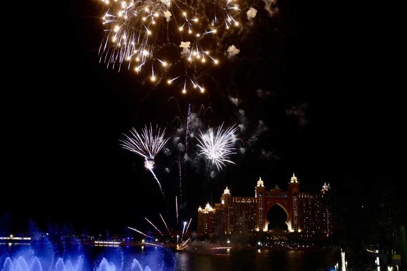 Fireworks display at The Pointe, Dubai