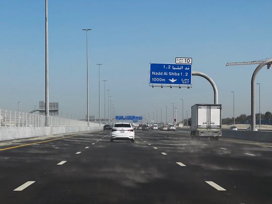 Dusty road in Dubai