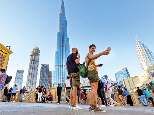 20220518 tourists near Burj Khalifa