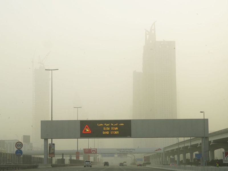 Dusty conditions in Dubai