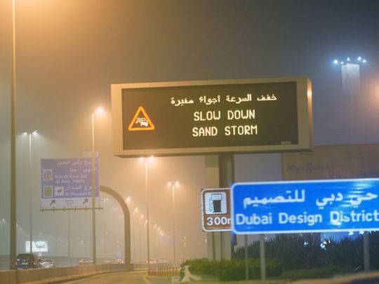 Dusty weather in Dubai