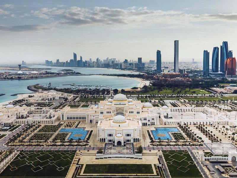 Qasr Al Watan palace and Abu Dhabi skyline