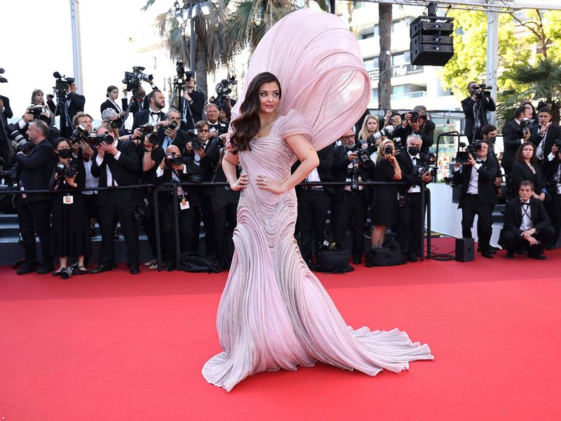 Aishwarya Rai poses for photographers upon arrival at the premiere of the film 'Armageddon Time' at the 75th international film festival, Cannes, southern France, Thursday,.