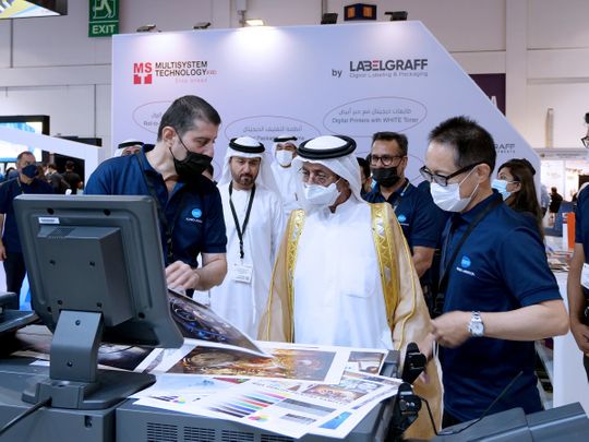 His Highness Sheikh Hasher Bin Maktoum Al Maktoum, Director-General of Dubai’s Department of Information, has officially opened Gulf Print & Pack, 2022