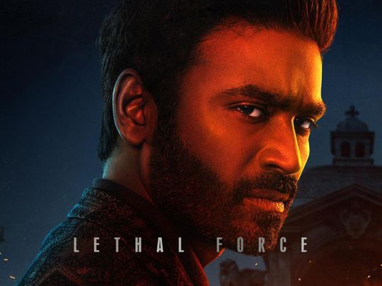 Dhanush in the poster for 'The Gray Man'