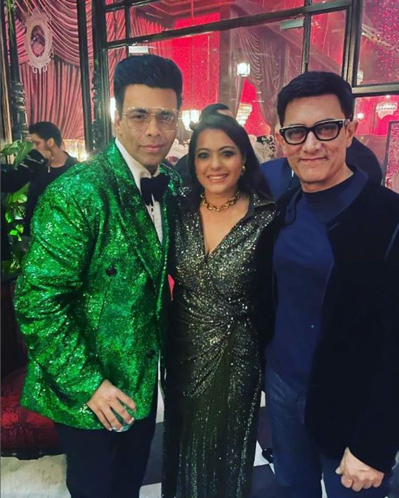 Karan Johar with Kajol and Aamir Khan