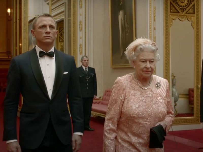 Daniel Craig with the Queen James Bond