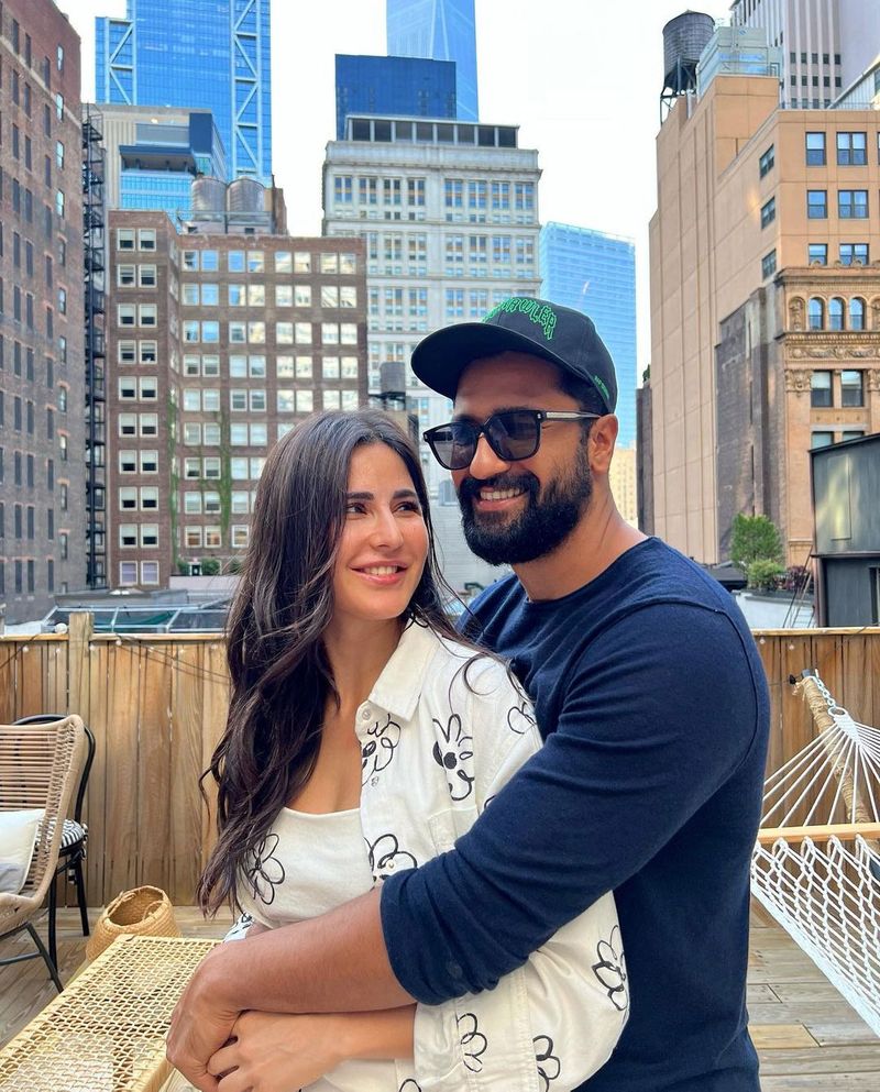 Above: Katrina Kaif(left) with her husband actor Vicky Kaushal (right).
