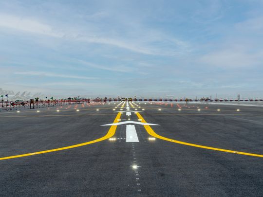 Dubai airport runway work DXB