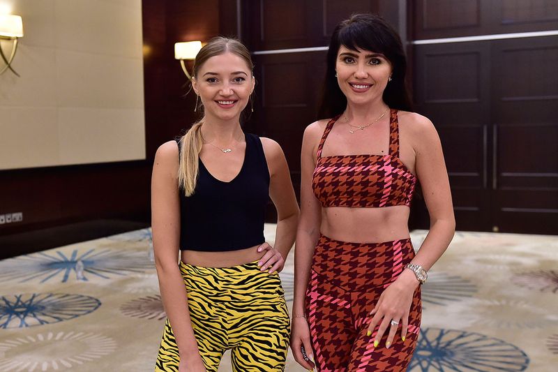 Anastasia Vlaasova and Tanya Vlaasova for the Yoga session organised by Gulf News during the International Yoga day at Fairmont Hotel in Palm Jumeirah, Dubai. 19th June 2022.