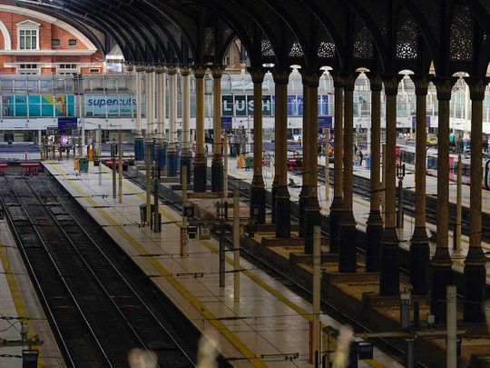 Liverpool Street station, in London rail strike