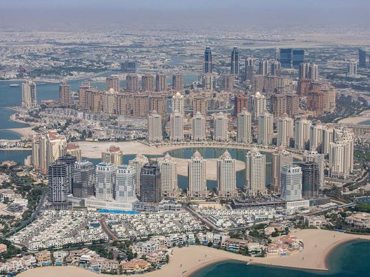 Stock Doha Qatar skyline