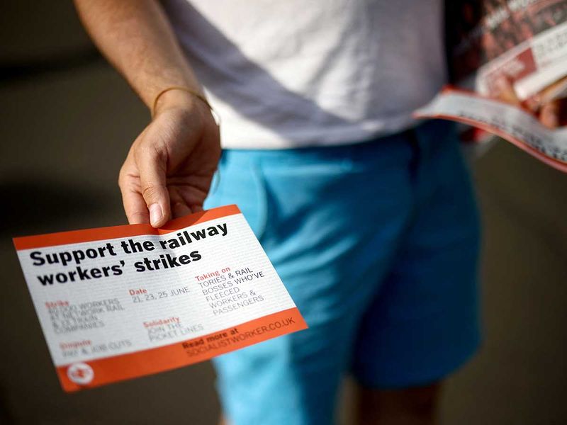 rail worker UK leaflets strike