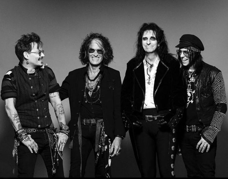 Johnny Depp with the Hollywood Vampires