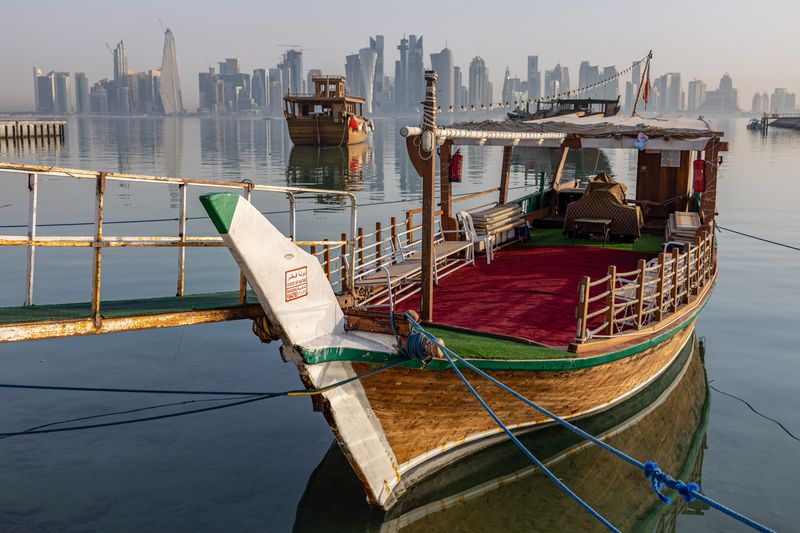 STOCK DOHA SKYLINE QATAR