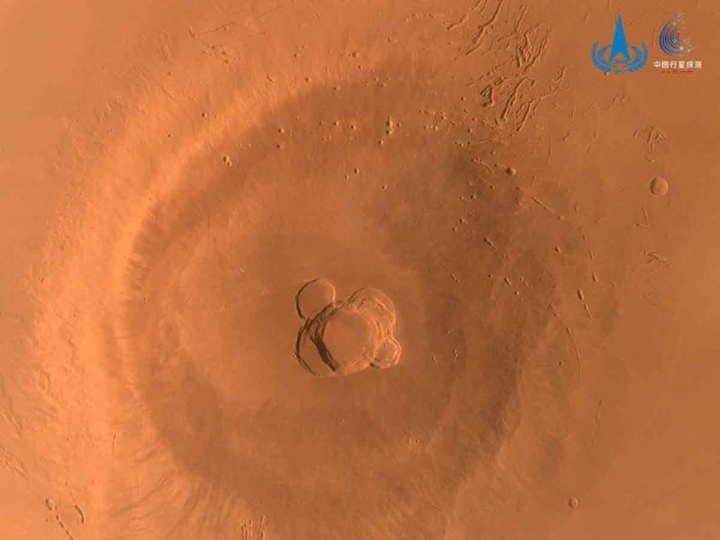 An image of Mars taken by China's Tianwen-1 unmanned probe is seen in this handout image released by China National Space Administration (CNSA) on June 29, 2022.