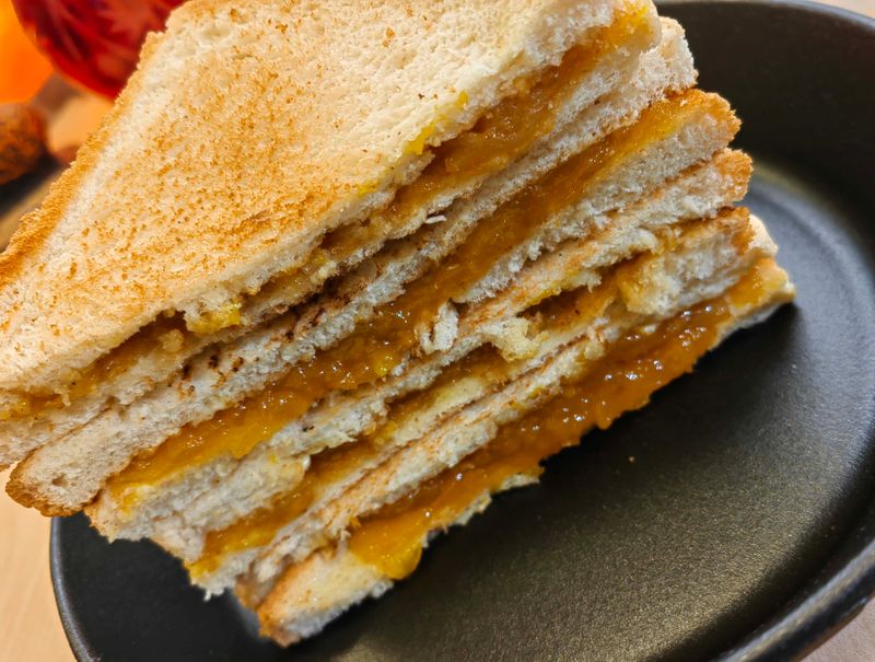 Homemade mango jam sandwich