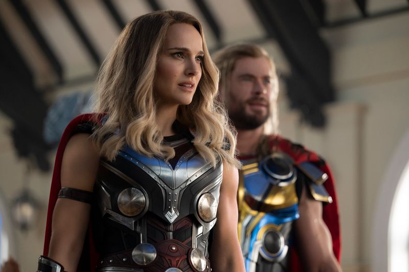 Natalie Portman and Chris Hemsworth in 'Thor: Love and Thunder'