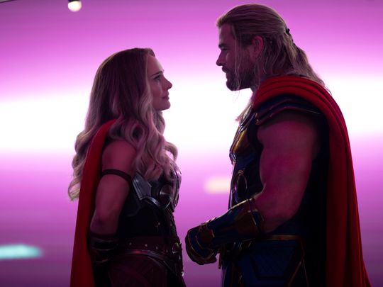 Natalie Portman and Chris Hemworth in 'Thor: Love and Thunder'