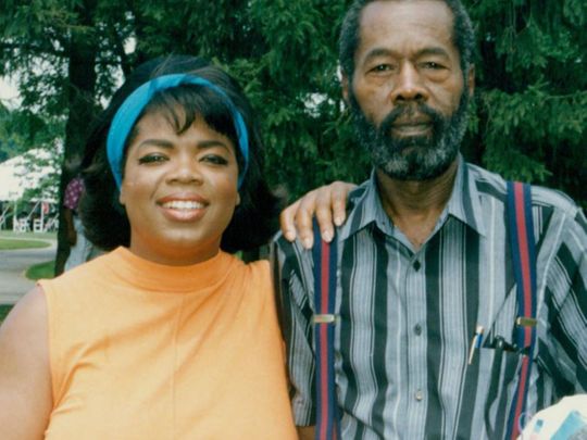 Oprah Winfrey with her father Vernon Winfrey