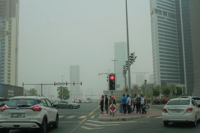 Dusty weather in Dubai. 15th July 2022. 