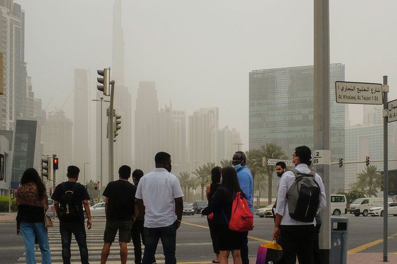 Dusty weather in Dubai. 15th July 2022. 