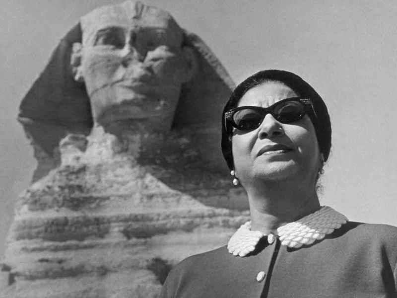 Umm Kulthum photographed at Gizeh by A. Antoune, 1972.  