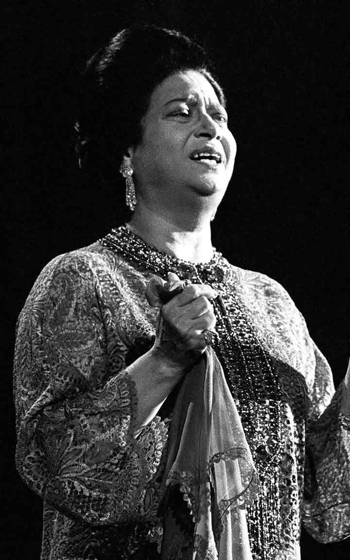 Umm Kulthum singing at L’Olympia in Paris, 1967.  