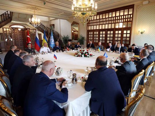 Russian, Ukrainian and Turkish military delegations meet with U.N. officials in Istanbul, Turkey July 13, 2022