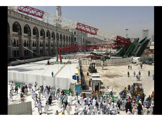 The horrific crane crash in the Grand Mosque in Mecca in 2015 crushed 108 people to death.