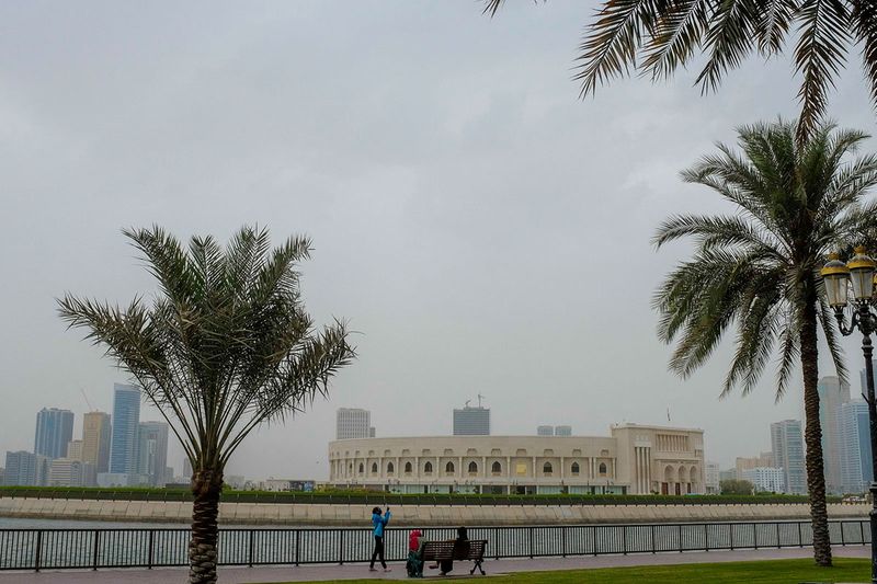 Over cast and dusty weather in Sharjah. 26th July 2022.