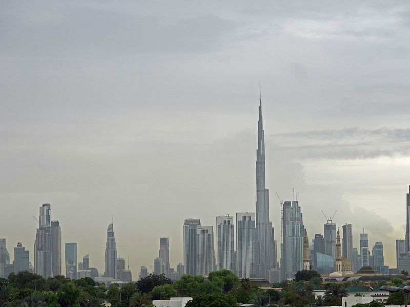 Dubai enjoys overcast skies and light rain on 27th July, 2022.