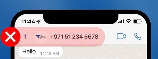 Look at the number in case of a Whatsapp message