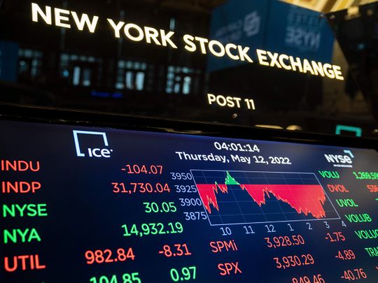File photo:  Screens display end-of-day trading results at the New York Stock Exchange.  