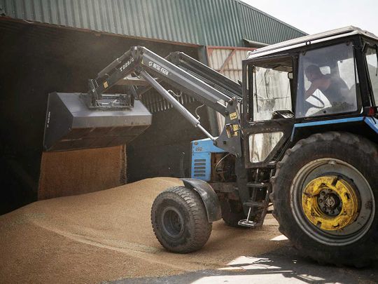 Russia grain ukraine tractor