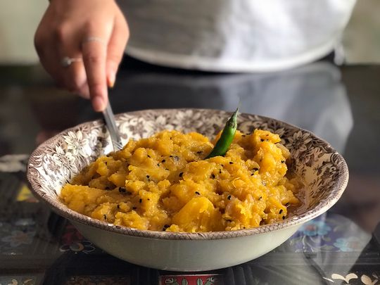 Pumpkin mash, Bengali style