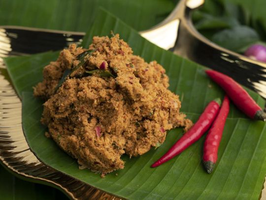 Thenga chammanthi or coconut chutney
